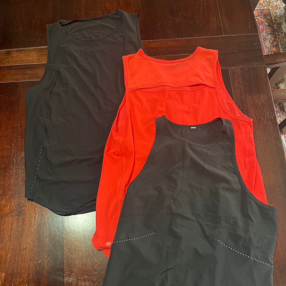 3 lululemon tanks size 10/12